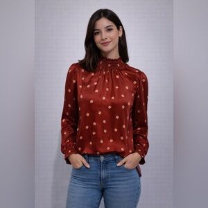 • Tucker • Women’s Printed Long sleeve Blouse
Red XL Silk and Spandex